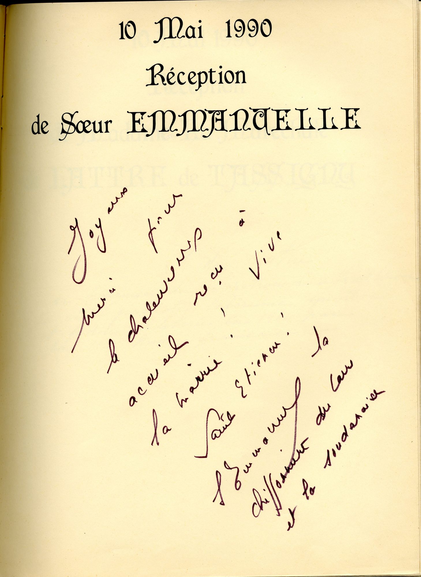 Visite de Soeur Emmanuelle, 10 mai 1990.