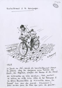 Ravitaillement transporté à bicyclette (1 S 430).