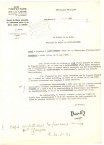 Accord du Conseil général pour sa participation au fonctionnement d el'école en 1971 (1 R 328).
